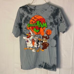 Vintage space jam gray tie-dye size small